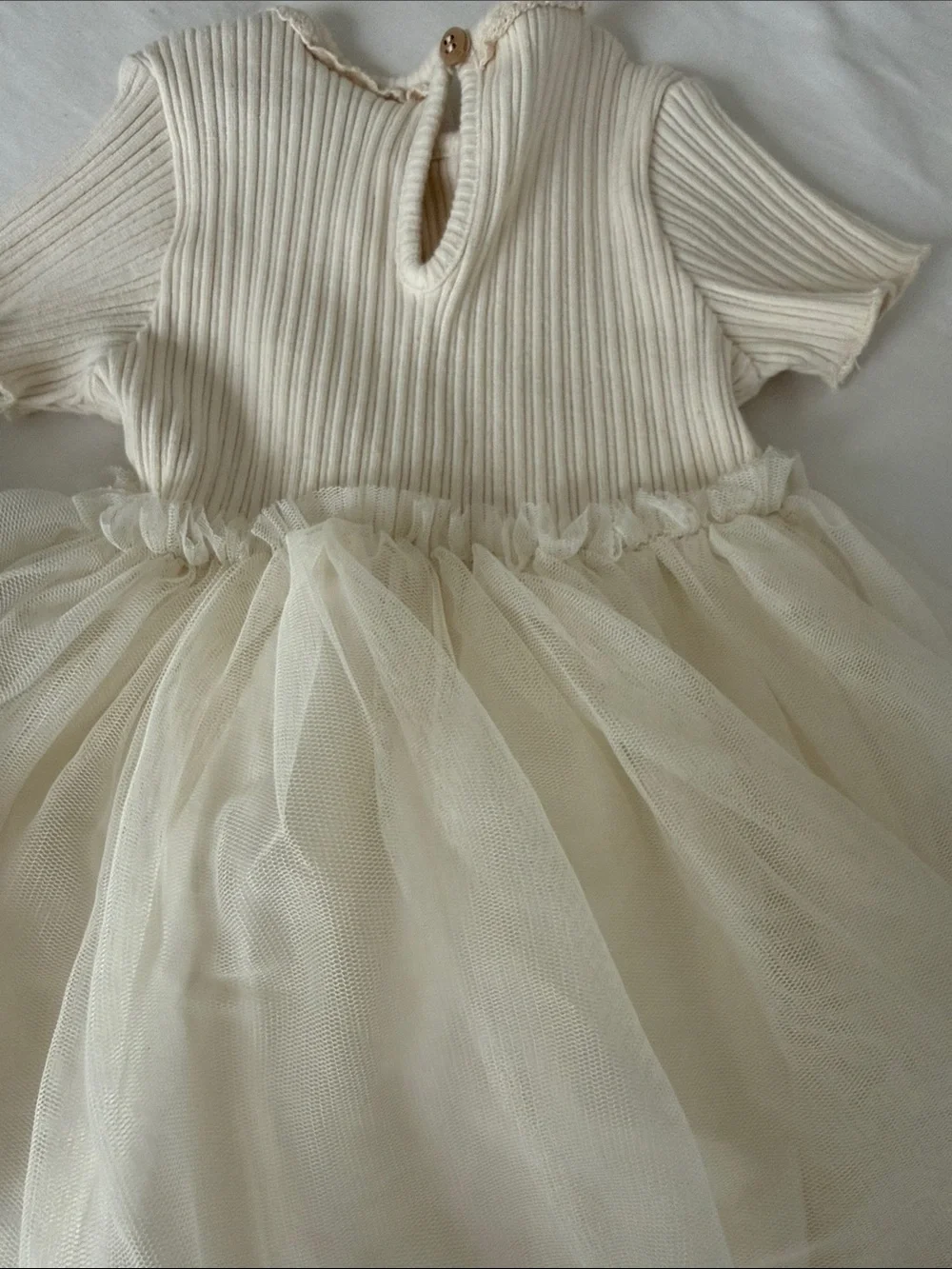 Zara Cream Tulle Ruffle Bodice dress size 18-24 months and Cat & Jack 12 months